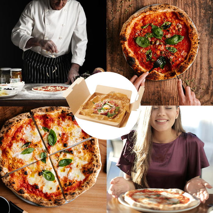 50pcs Degradable Kraft Paper Pizza Boxes – 9/12 Inch