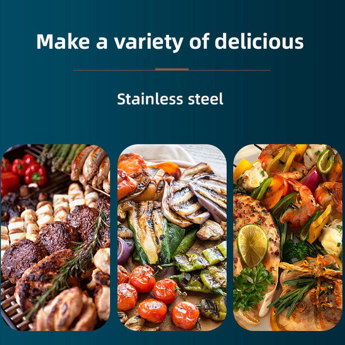 430 Stainless Steel BBQ Grill Tray with Oil-Draining Holes 24.5 x 4.2 cm