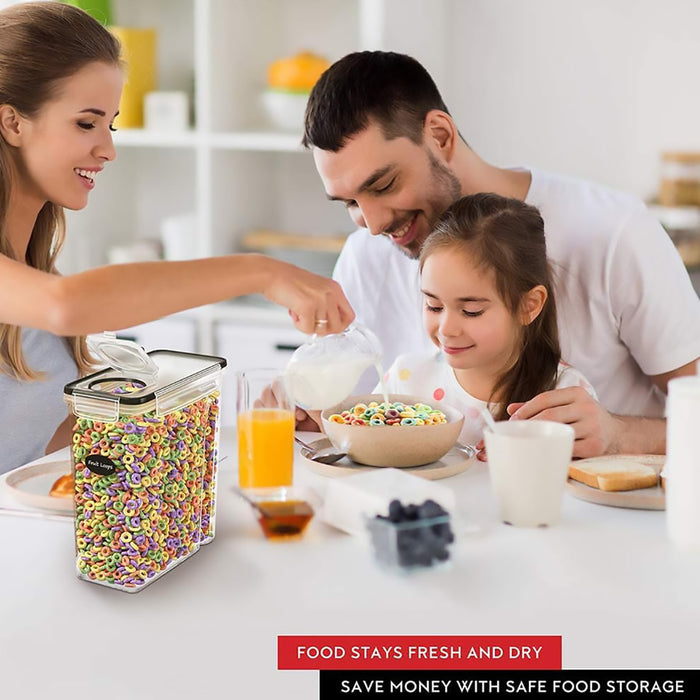 4 Pcs Airtight Food Storage Containers BPA-Free 4.2 QT / 4.0 L 24.5 x 11.5 x 24.5 cm