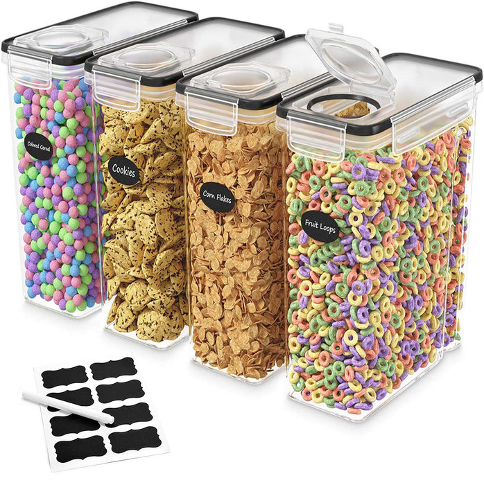 4 Pcs Airtight Food Storage Containers BPA-Free 4.2 QT / 4.0 L 24.5 x 11.5 x 24.5 cm