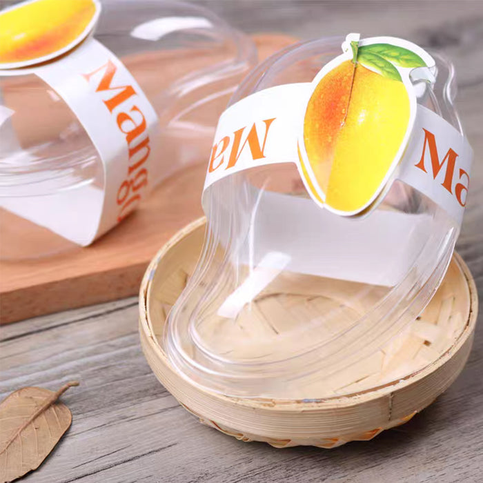 100 Pcs Clear Mango-Shaped Cake Boxes for Mousse Fruit Layered Desserts