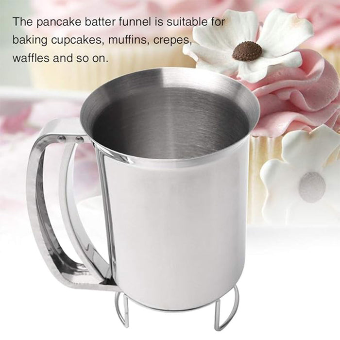 Stainless Steel Handheld Batter Dispenser Cake Funnel Mixing Separator Tool AU