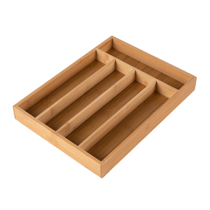Bamboo Cutlery Organiser Kitchen Drawer Storage Tray for Utensils and Cutlery