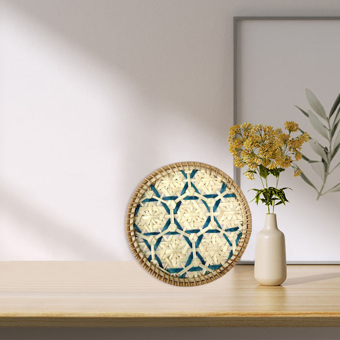 4 Pcs Bamboo Woven Cup Mats Heat Insulation 16 cm