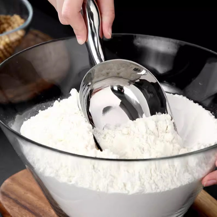 4 Sizes Cast Aluminum Scoop Silver for Ice Flour Rice
