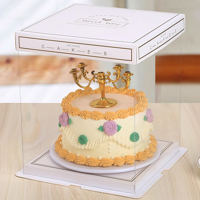 10 Pcs Clear PET Cake Box with Transparent Window Food Safe