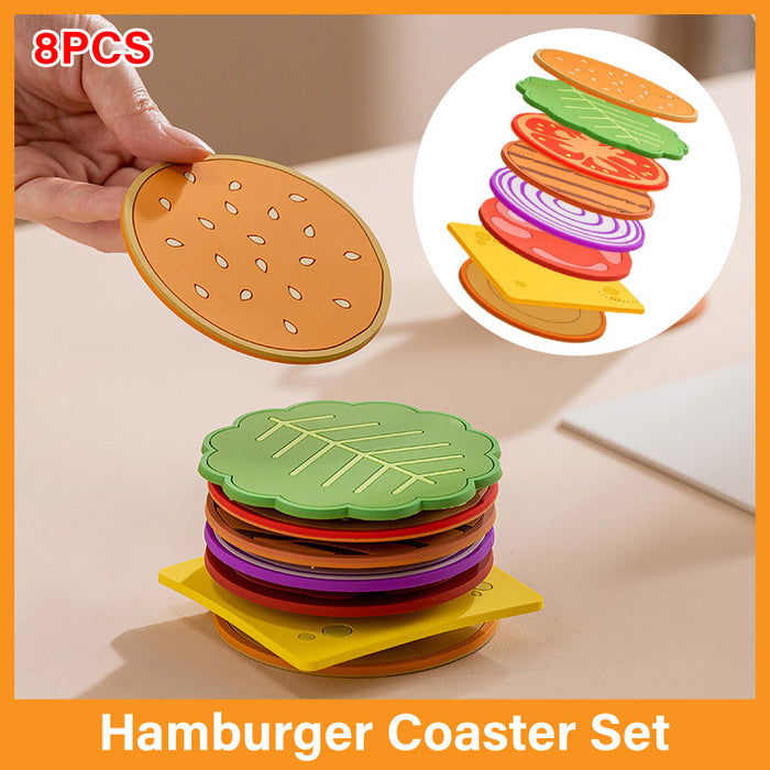 8pcs Anti Slip Coasters Set Insulated Drink Mats