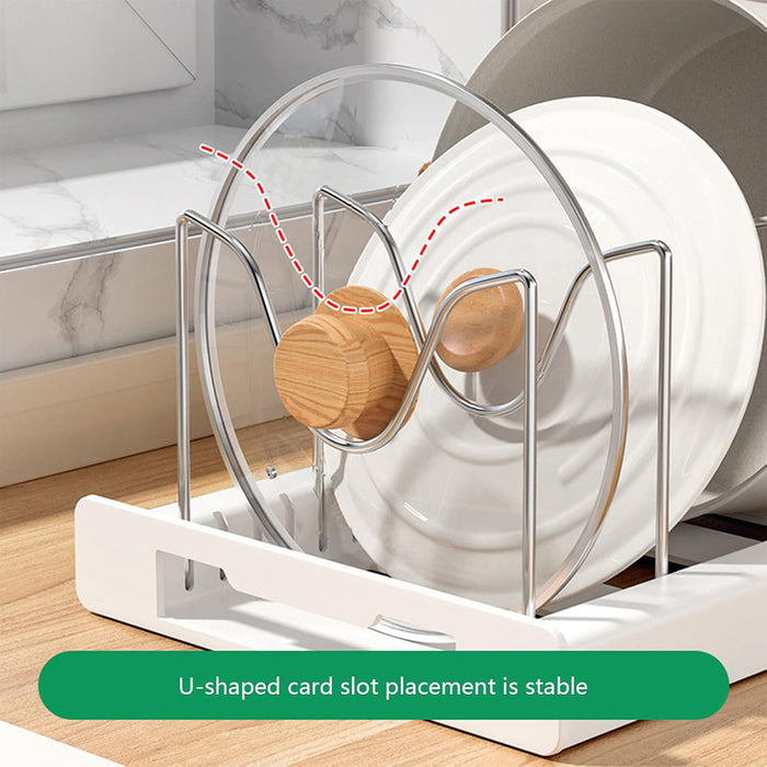 Telescopic Pot Rack Organiser with Stainless Steel Dividers