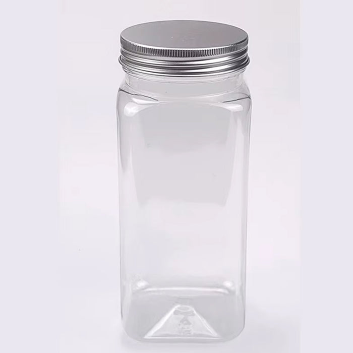 20 Pcs Square PET Storage Bottles with Aluminium Lids