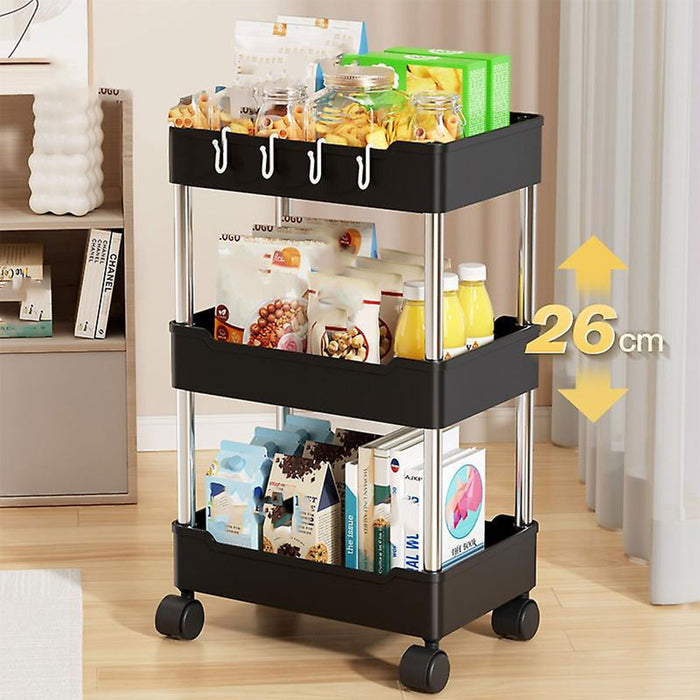 3 or 4 Tier Rolling Storage Cart with 360-Degree Wheels
