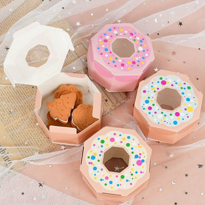 100PCS Doughnut Polygon Candy Boxes – Fun Party Gift Packaging