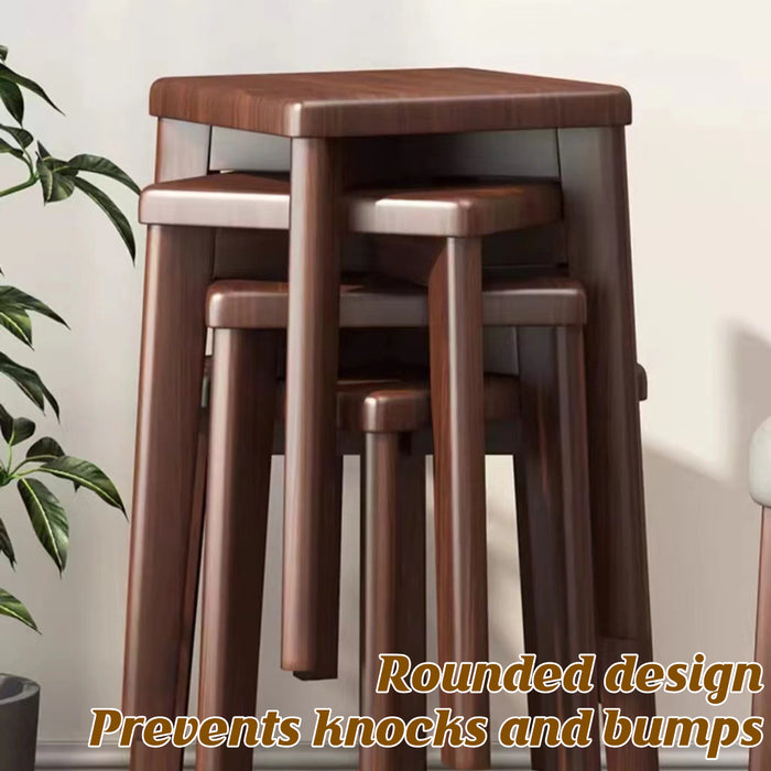 Solid Wood Stool Walnut Colour, 31×31×45cm