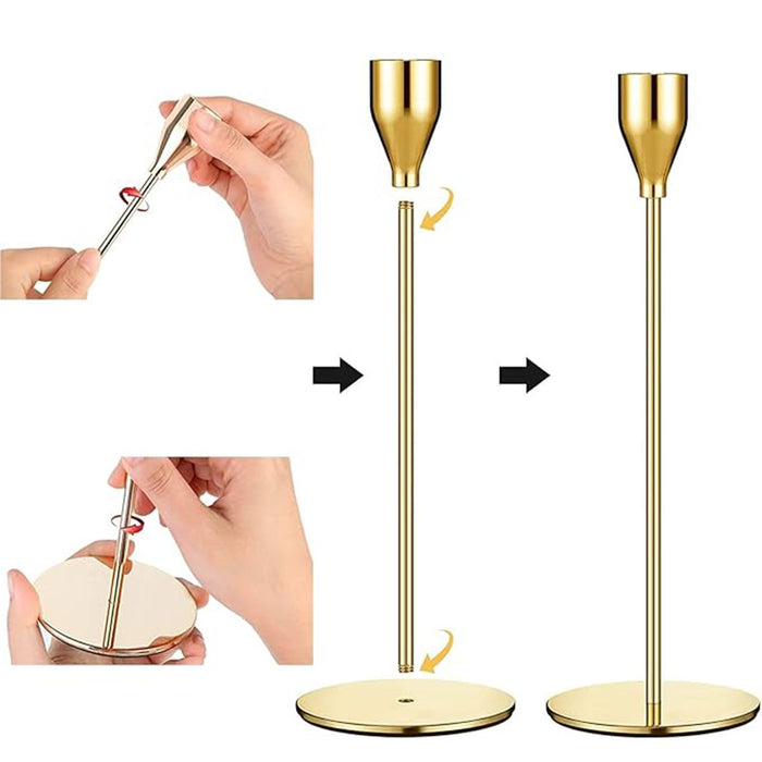 3PCS Decorative Metal Candlestick Holders Set