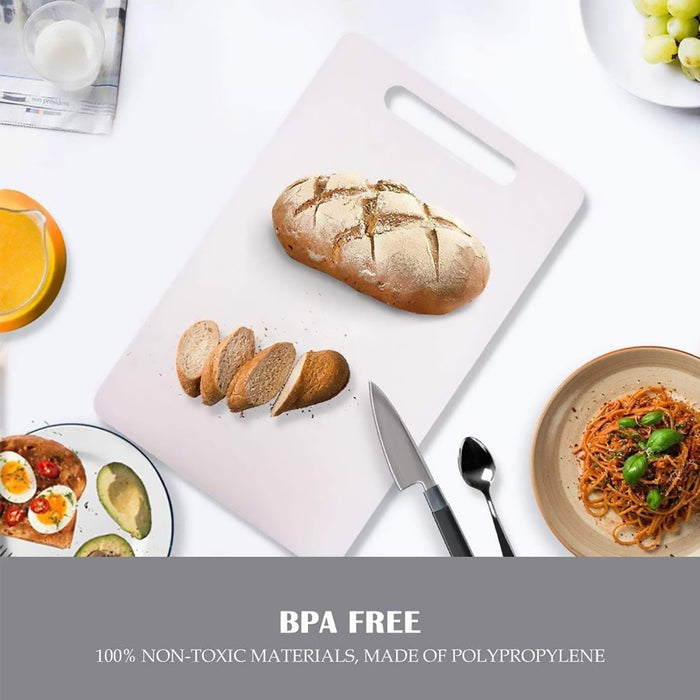 4 Pcs Plastic Cutting Board Set PP 0.5cm White