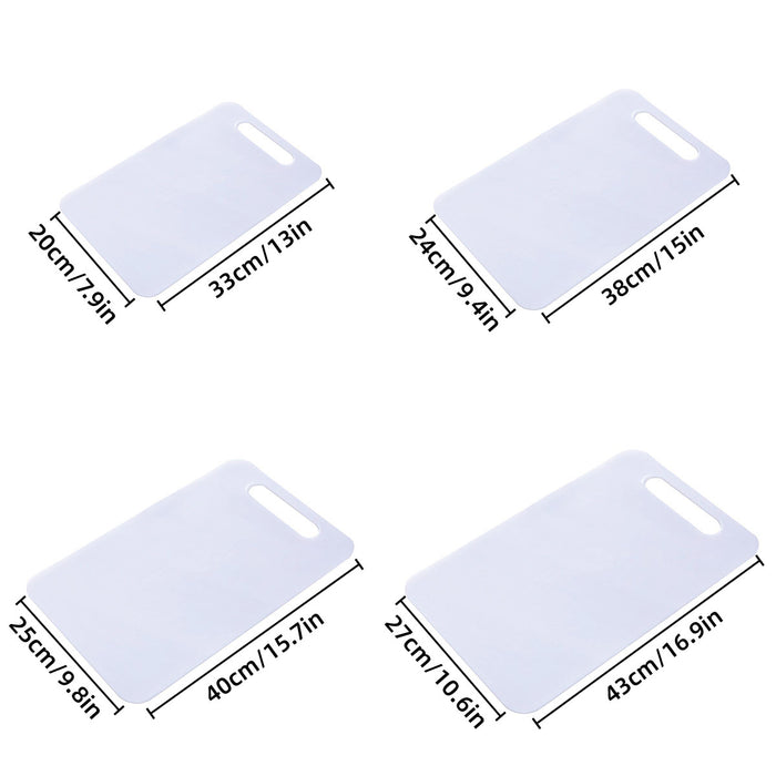 4 Pcs Plastic Cutting Board Set PP 0.5cm White