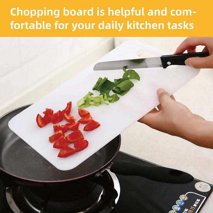 4 Pcs Plastic Cutting Board Set PP 0.5cm White