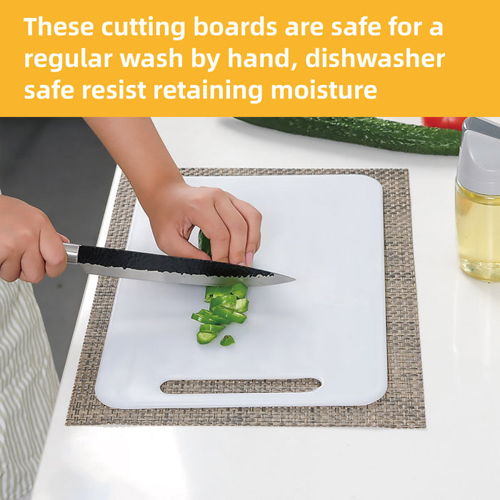 4 Pcs Plastic Cutting Board Set PP 0.5cm White