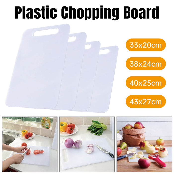 4 Pcs Plastic Cutting Board Set PP 0.5cm White