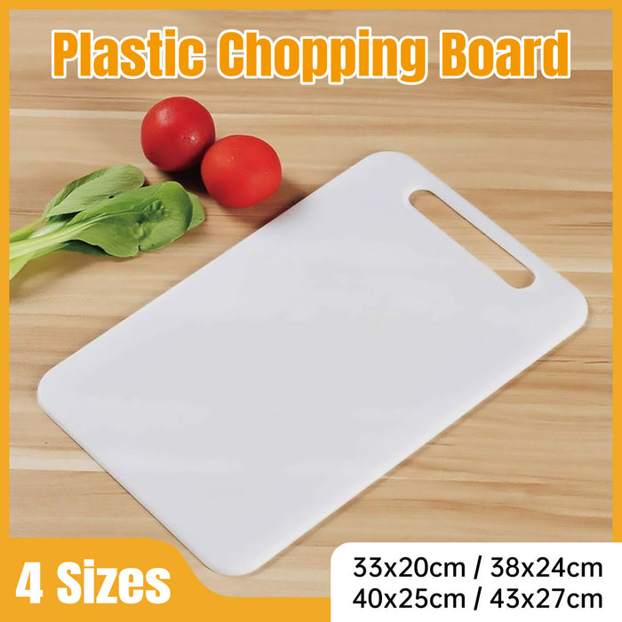 4 Pcs Plastic Cutting Board Set PP 0.5cm White
