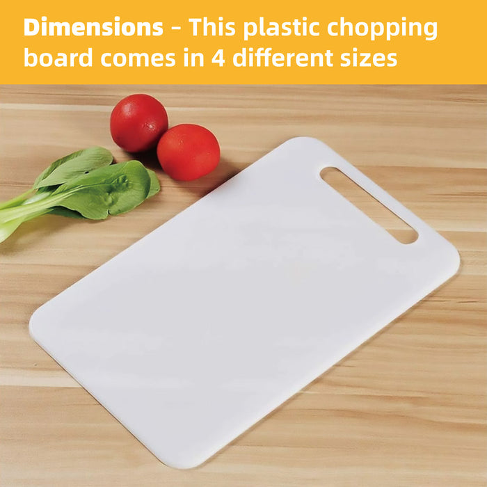 4 Pcs Plastic Cutting Board Set PP 0.5cm White