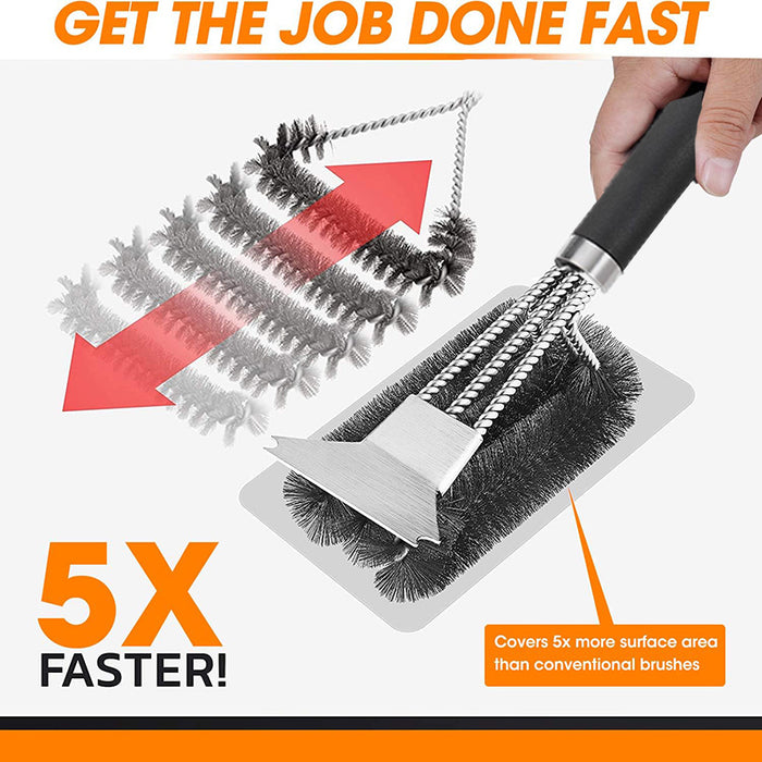 BBQ Grill Brush and Scraper 18 Inch Stainless Steel Bristles