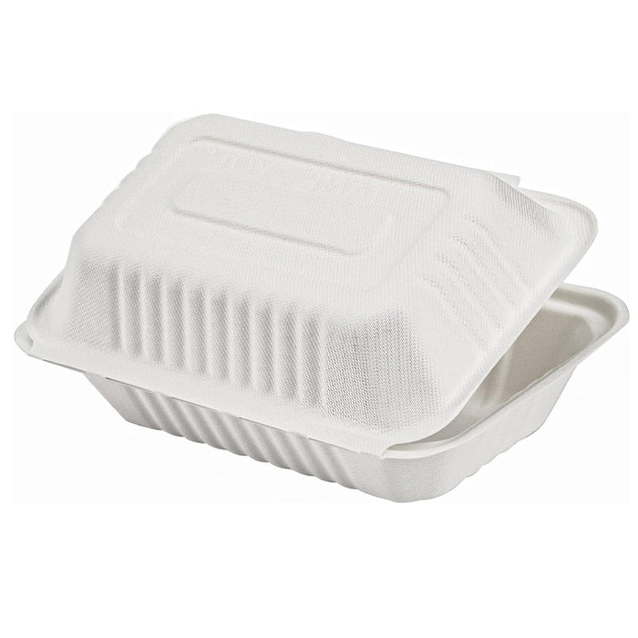 200/250PCS Biodegradable Compostable Clamshell Food Boxes for Hot Food