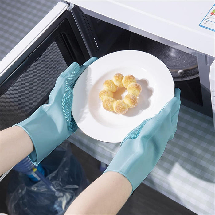 Silicone Dishwashing Gloves, Food Grade, Flexible & Easy to Clean, 1 Pair