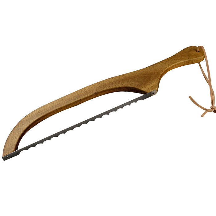 Wooden Bread Cutter Saw Serrated Stainless Steel Bread Slicer
