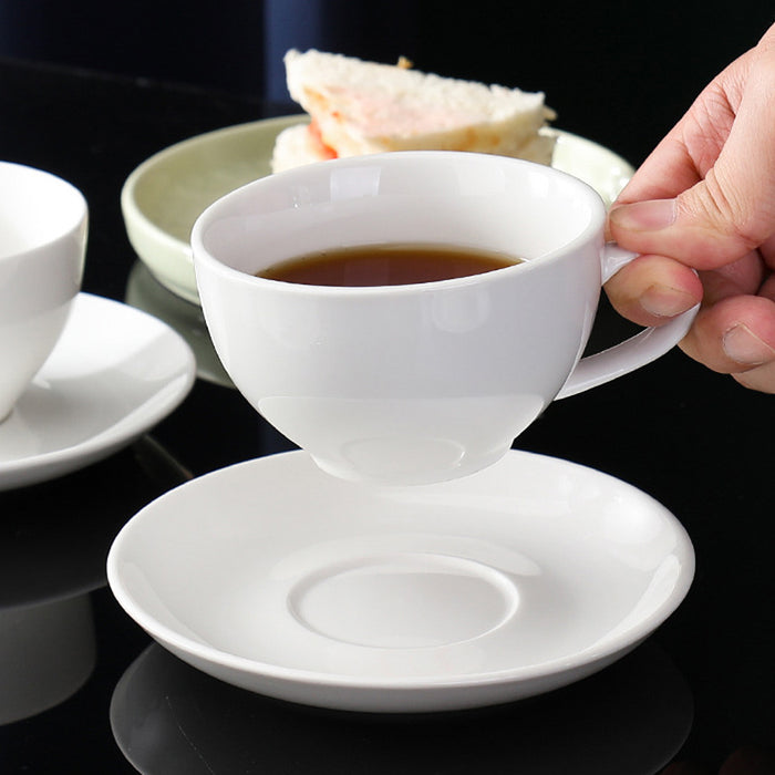 6PCS Apricot Ceramic Coffee Cup and Saucer Set for Tea and Coffee
