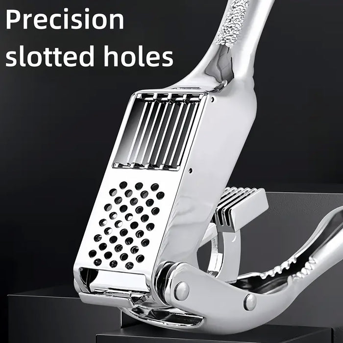 2-in-1 Aluminum Alloy Garlic Press with Ergonomic Handle