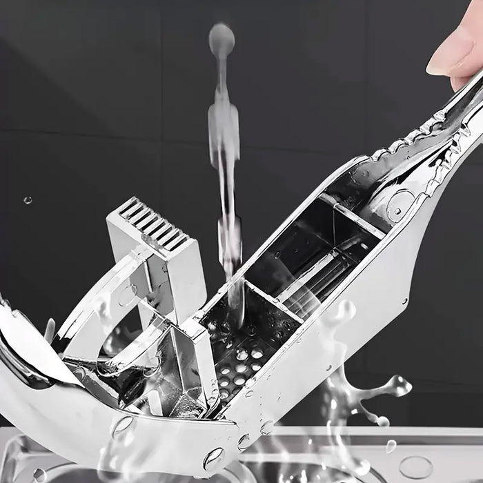 2-in-1 Aluminum Alloy Garlic Press with Ergonomic Handle