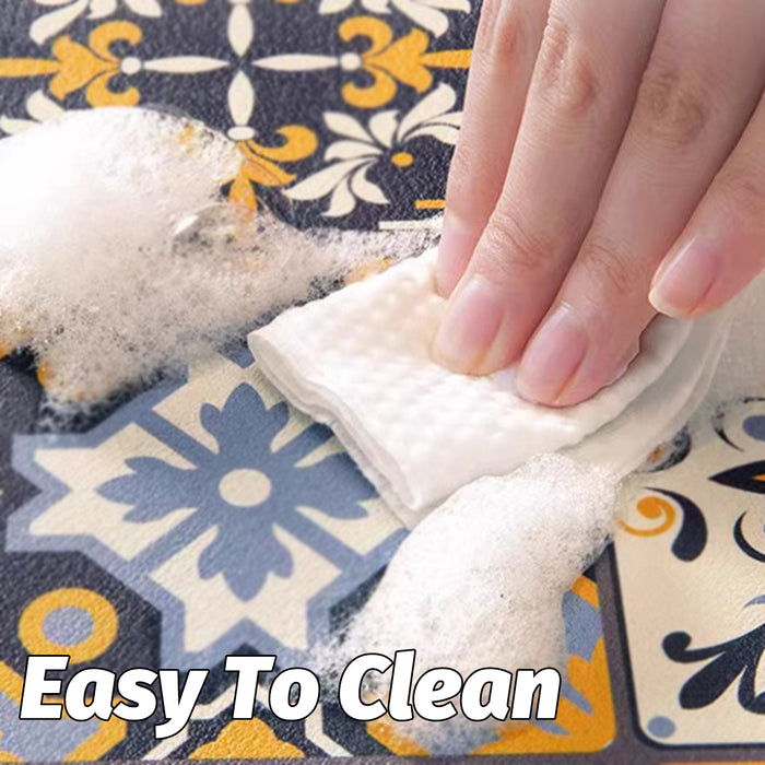 Absorbent Kitchen Drain Mat Non-Slip Countertop Drying Pad Mosaic Pattern 40x30cm