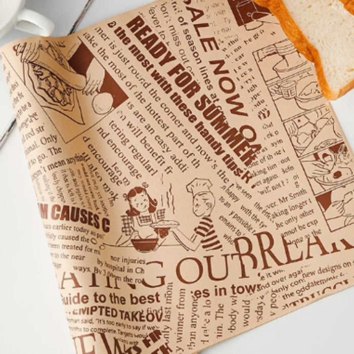 100Pcs Grease-Proof Sandwich Wrappers Oil Blotting Coated Paper 5 Styles