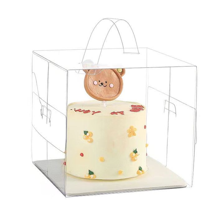 30 Pcs Transparent Disposable Cake Boxes with Handle 3 Sizes