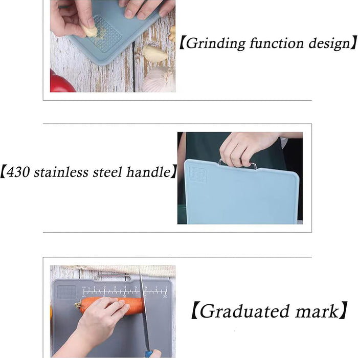 3 Pcs Cutting Board Set Double Sided With Stand Purple