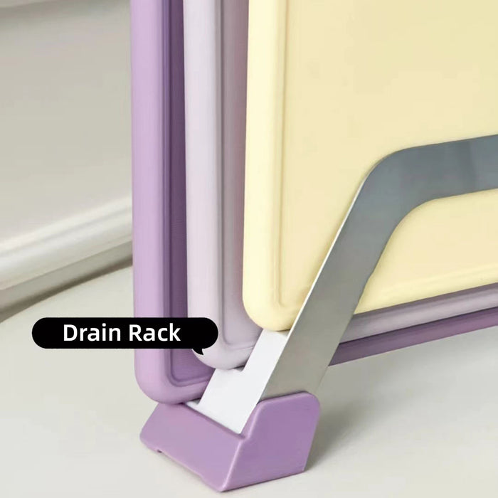 3 Pcs Cutting Board Set Double Sided With Stand Purple
