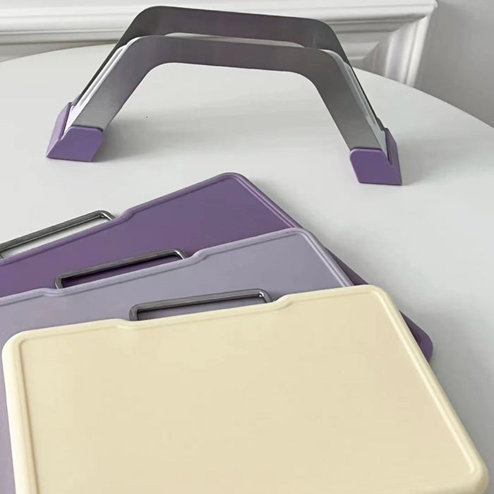 3 Pcs Cutting Board Set Double Sided With Stand Purple
