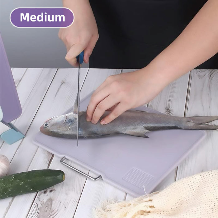 3 Pcs Cutting Board Set Double Sided With Stand Purple