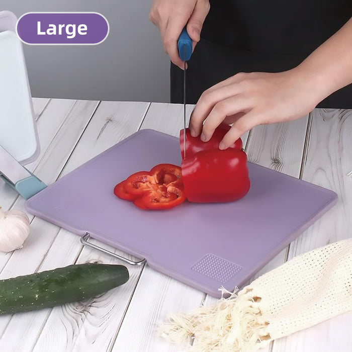 3 Pcs Cutting Board Set Double Sided With Stand Purple