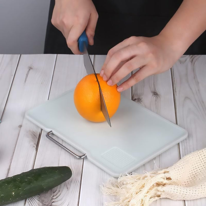 3 Pcs Cutting Board Set Double Sided With Stand Purple