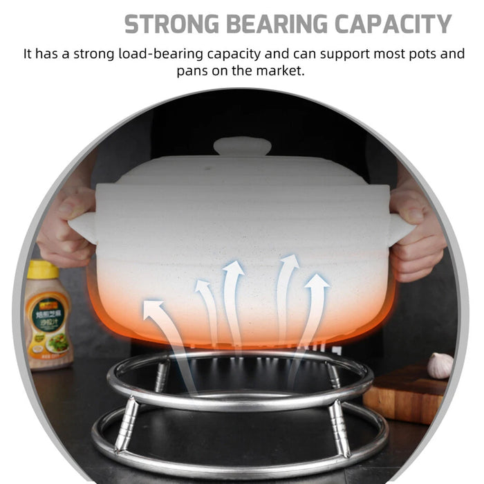 Thickened Stainless Steel Double-Layer Pot Rack Heat Resistant Kitchen Stand