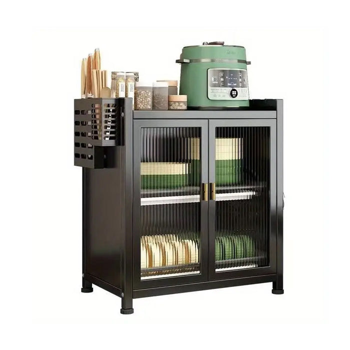Dish Storage Rack With Magnetic Door Carbon Steel Acrylic