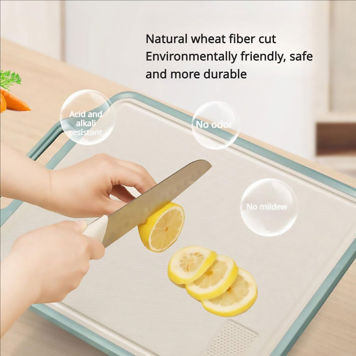 Double Sided Cutting Board Steel Wheat Fiber 39cm