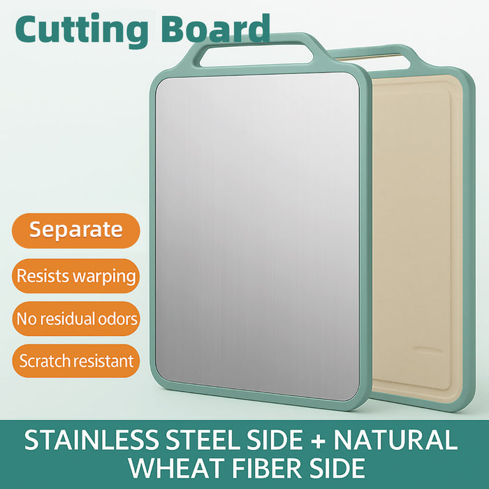Double Sided Cutting Board Steel Wheat Fiber 39cm