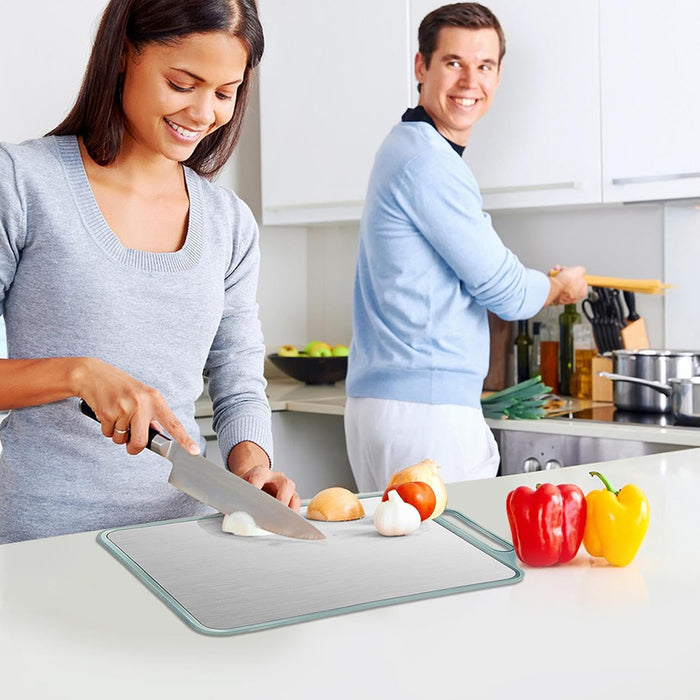 Double Sided Cutting Board Steel Wheat Fiber 39cm