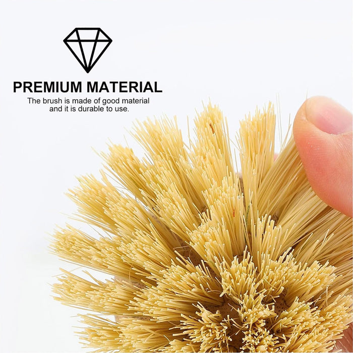 3 Pcs Dishwashing Brush Set Short Handle Natural Fibre