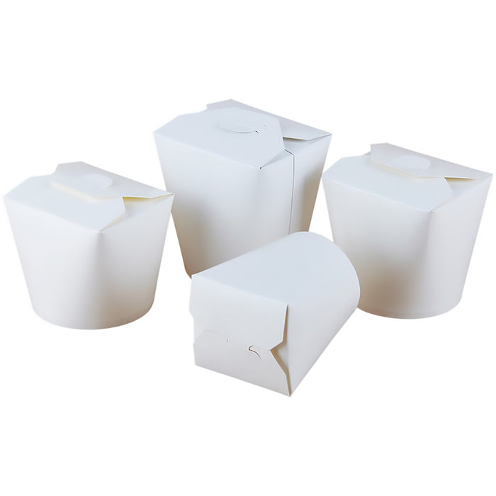 50PCS Disposable White Takeout Boxes, Food-Grade PE-Coated Cardboard, Three Sizes
