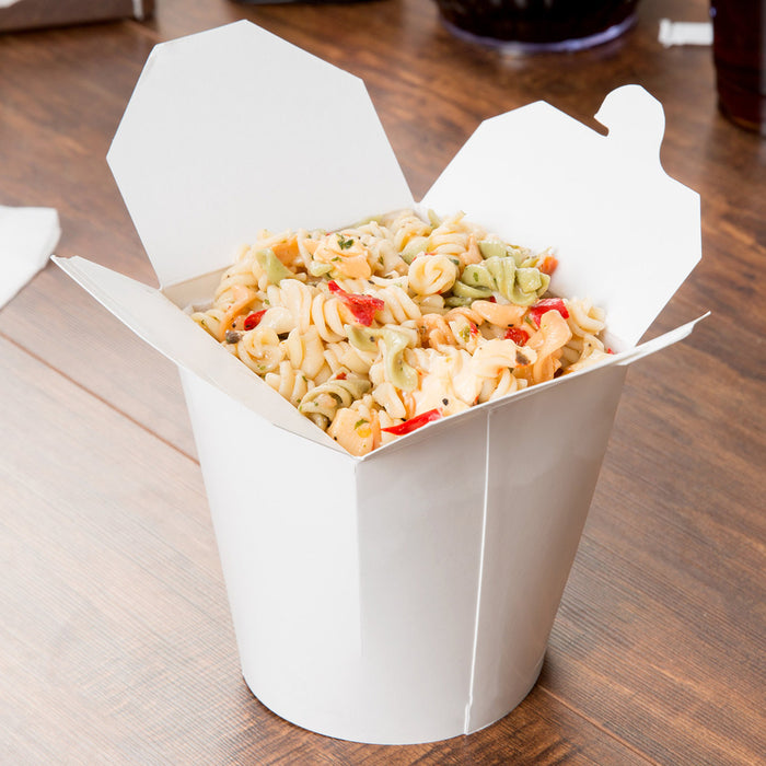 50PCS Disposable White Takeout Boxes, Food-Grade PE-Coated Cardboard, Three Sizes