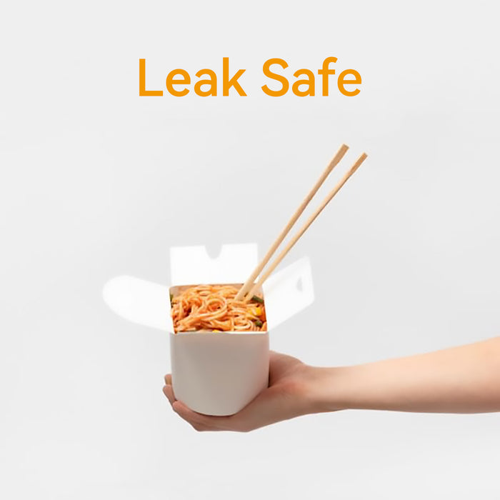 50PCS Disposable White Takeout Boxes, Food-Grade PE-Coated Cardboard, Three Sizes