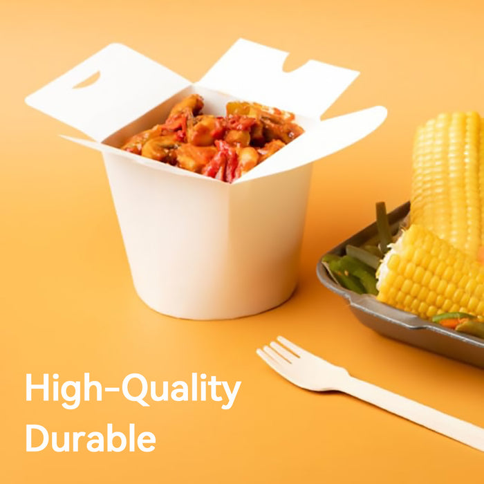 50PCS Disposable White Takeout Boxes, Food-Grade PE-Coated Cardboard, Three Sizes